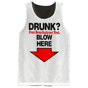 Drunk Free Breathalyzer Test Blow Here Mesh Reversible Basketball Jersey Tank