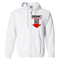 Drunk Free Breathalyzer Test Blow Here Full Zip Hoodie