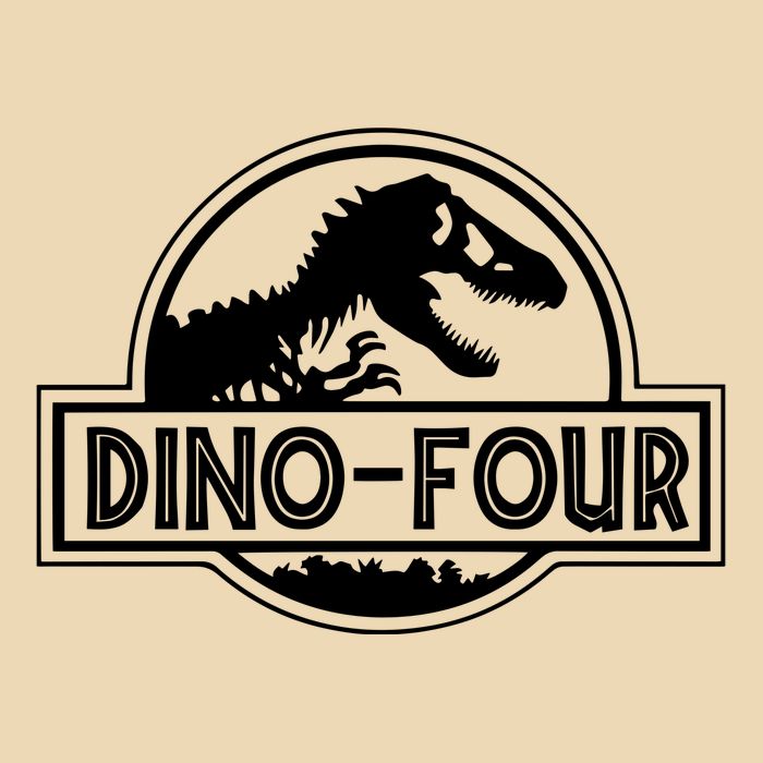Dino Four Birthday Saurus Zip Tote Bag