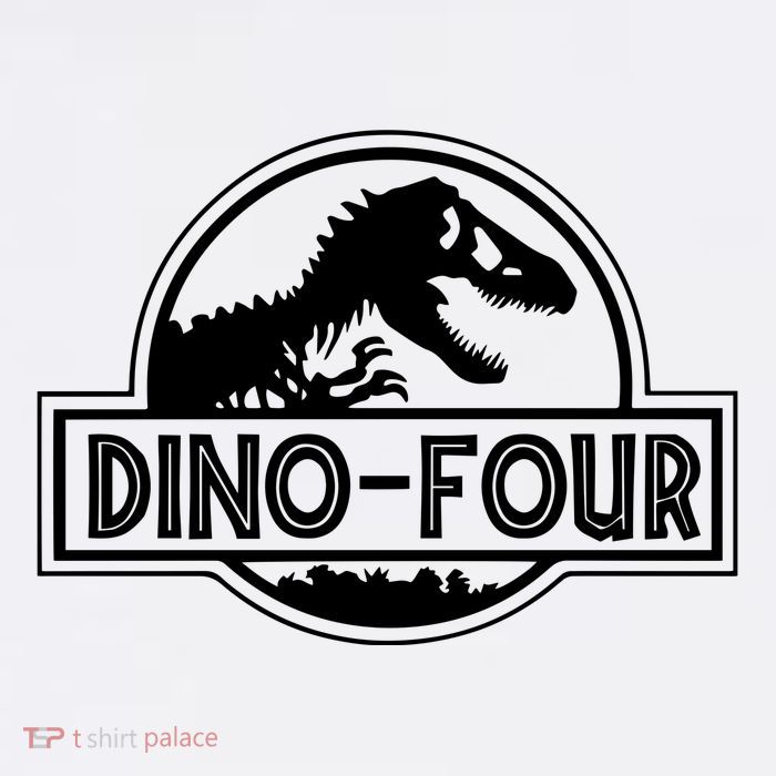 Dino Four Birthday Saurus Button