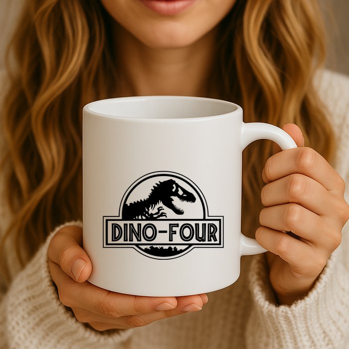 Dino Four Birthday Saurus Mug