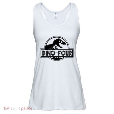 Dino Four Birthday Saurus Ladies Essential Flowy Tank