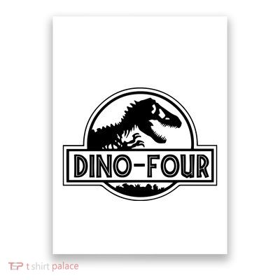 Dino Four Birthday Saurus Poster