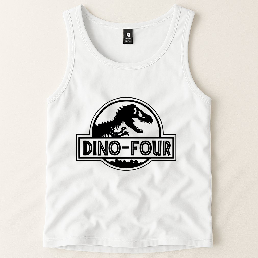 Dino Four Birthday Saurus Tank Top