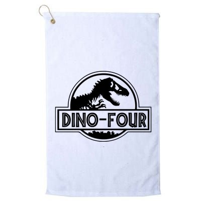 Dino Four Birthday Saurus Golf Towel