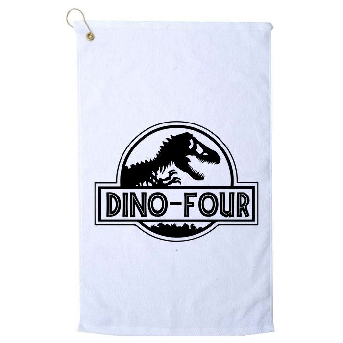 Dino Four Birthday Saurus Golf Towel