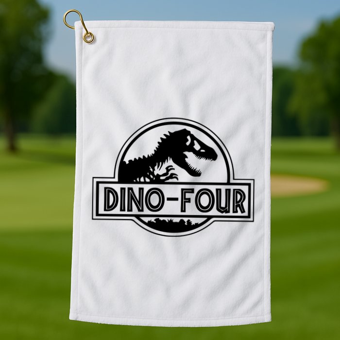Dino Four Birthday Saurus Golf Towel