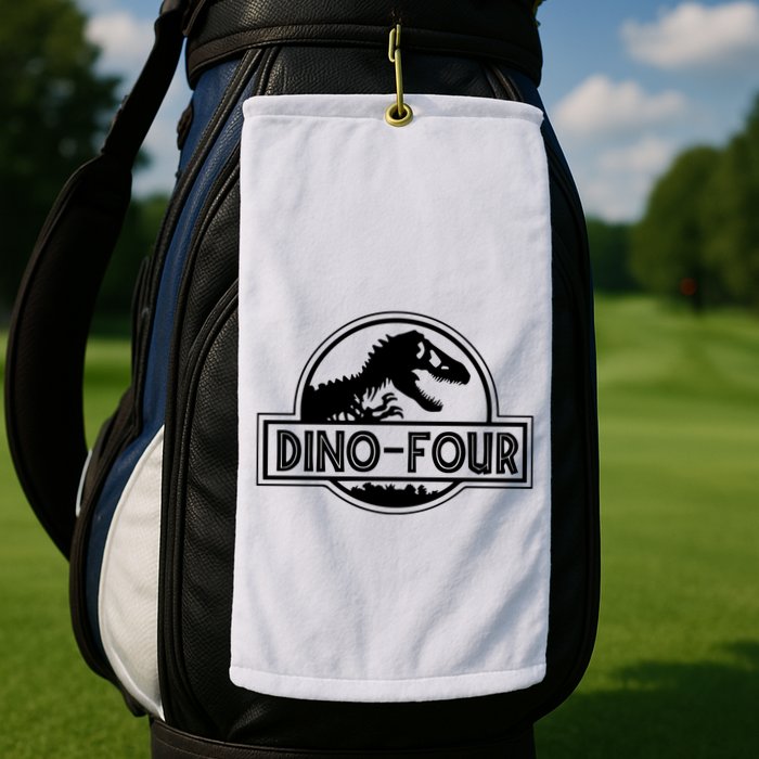 Dino Four Birthday Saurus Golf Towel