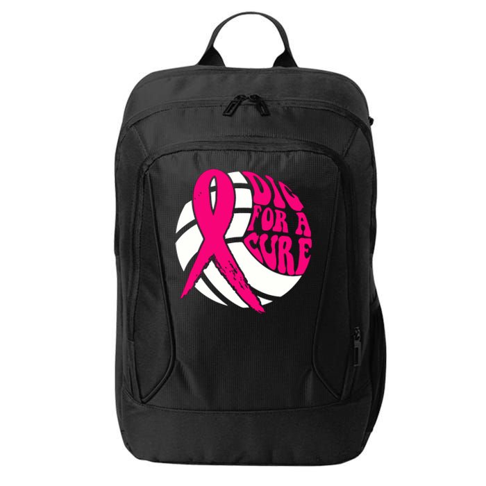 Dig For Cure Ribbon Volleyball Breast Cancer Awareness City Backpack