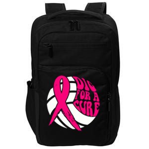 Dig For Cure Ribbon Volleyball Breast Cancer Awareness Impact Tech Backpack