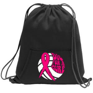 Dig For Cure Ribbon Volleyball Breast Cancer Awareness Sweatshirt Cinch Pack Bag