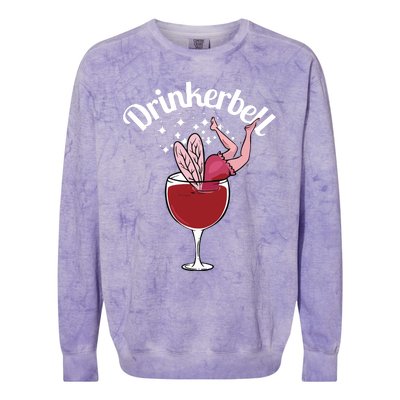 Drinkerbell Fairy Cute Wine Drinking With Funny Saying Colorblast Crewneck Sweatshirt