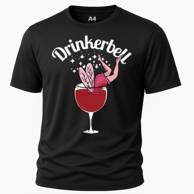 Drinkerbell Fairy Cute Wine Drinking With Funny Saying Cooling Performance Crew T-Shirt