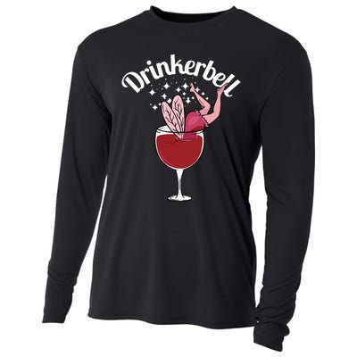 Drinkerbell Fairy Cute Wine Drinking With Funny Saying Cooling Performance Long Sleeve Crew