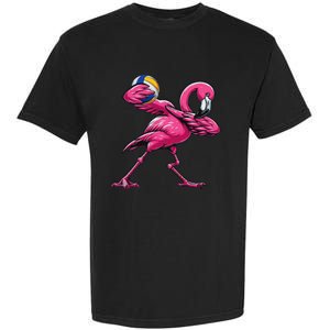 Dabbing Flamingo Costume Volleyball Player Fan Lover Team Garment-Dyed Heavyweight T-Shirt