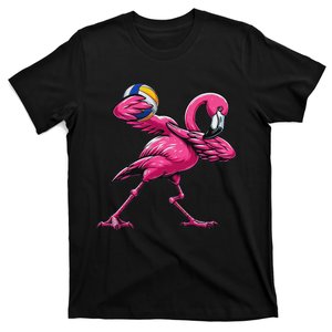 Dabbing Flamingo Costume Volleyball Player Fan Lover Team T-Shirt