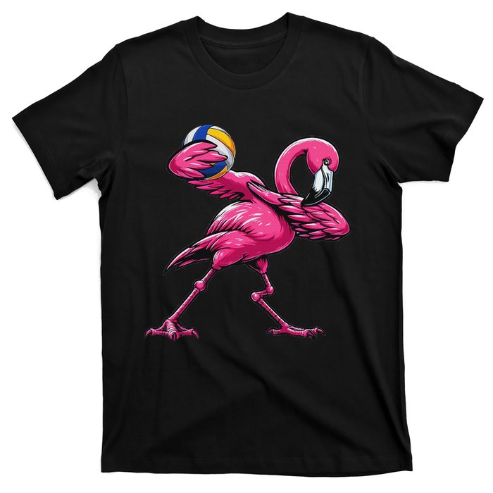 Dabbing Flamingo Costume Volleyball Player Fan Lover Team T-Shirt