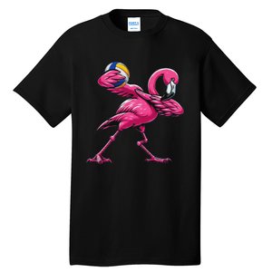 Dabbing Flamingo Costume Volleyball Player Fan Lover Team Tall T-Shirt