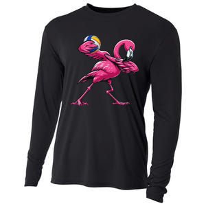 Dabbing Flamingo Costume Volleyball Player Fan Lover Team Cooling Performance Long Sleeve Crew