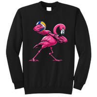 Dabbing Flamingo Costume Volleyball Player Fan Lover Team Tall Sweatshirt