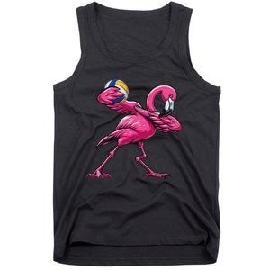 Dabbing Flamingo Costume Volleyball Player Fan Lover Team Tank Top