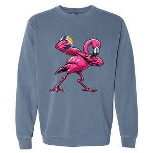 Dabbing Flamingo Costume Volleyball Player Fan Lover Team Garment-Dyed Sweatshirt