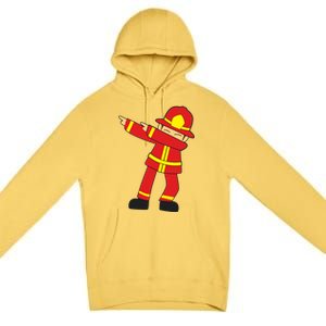 Dabbing Firefighter Cute Dancing Firefighter Gift Funny Gift Premium Pullover Hoodie