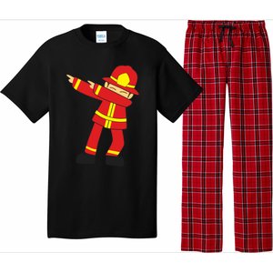 Dabbing Firefighter Cute Dancing Firefighter Gift Funny Gift Pajama Set