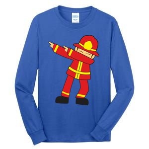 Dabbing Firefighter Cute Dancing Firefighter Gift Funny Gift Tall Long Sleeve T-Shirt