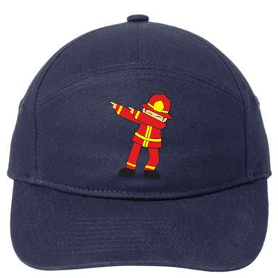 Dabbing Firefighter Cute Dancing Firefighter Gift Funny Gift 7-Panel Snapback Hat