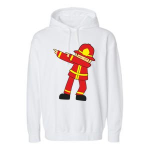 Dabbing Firefighter Cute Dancing Firefighter Gift Funny Gift Garment-Dyed Fleece Hoodie