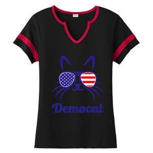 Democat Funny Cat Ladies For Kamala Ladies Halftime Notch Neck Tee