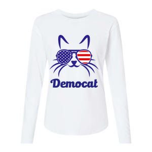 Democat Funny Cat Ladies For Kamala Womens Cotton Relaxed Long Sleeve T-Shirt