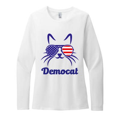 Democat Funny Cat Ladies For Kamala Womens CVC Long Sleeve Shirt