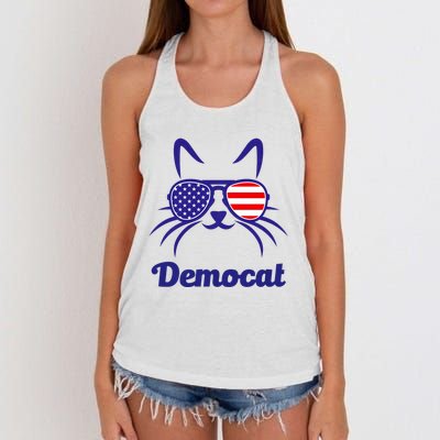 Democat Funny Cat Ladies For Kamala Women's Knotted Racerback Tank