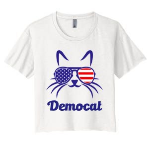 Democat Funny Cat Ladies For Kamala Women's Crop Top Tee