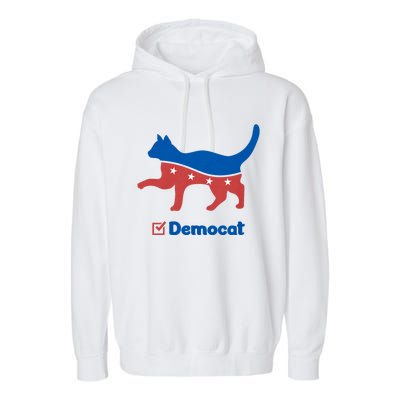 Democat Funny Cat Ladies For Kamala Garment-Dyed Fleece Hoodie