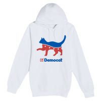 Democat Funny Cat Ladies For Kamala Premium Pullover Hoodie