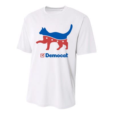 Democat Funny Cat Ladies For Kamala Performance Sprint T-Shirt