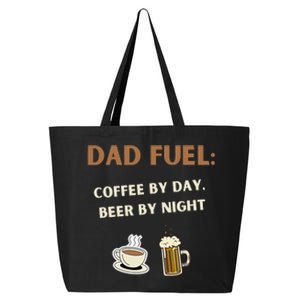 Dad Fuel Coffee by Day Beer by Night Gift Fathers Day 25L Jumbo Tote