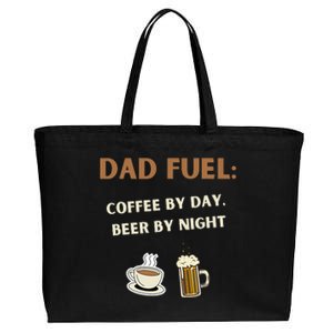 Dad Fuel Coffee by Day Beer by Night Gift Fathers Day Cotton Canvas Jumbo Tote