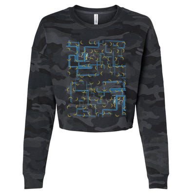 Dan Flashes Complicated Pattern Cropped Pullover Crew