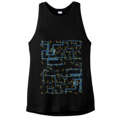 Dan Flashes Complicated Pattern Ladies PosiCharge Tri-Blend Wicking Tank
