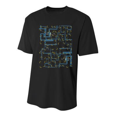 Dan Flashes Complicated Pattern Youth Performance Sprint T-Shirt