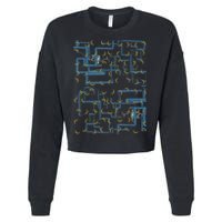 Dan Flashes Complicated Pattern Cropped Pullover Crew