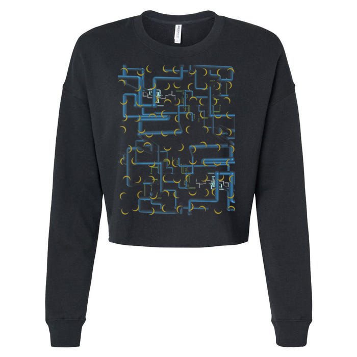 Dan Flashes Complicated Pattern Cropped Pullover Crew