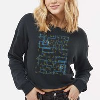Dan Flashes Complicated Pattern Cropped Pullover Crew