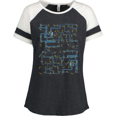 Dan Flashes Complicated Pattern Enza Ladies Jersey Colorblock Tee