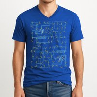 Dan Flashes Complicated Pattern V-Neck T-Shirt