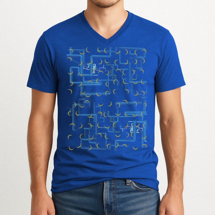Dan Flashes Complicated Pattern V-Neck T-Shirt